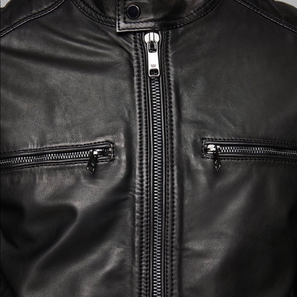 Brand New ZARA men genuine leather jacket - Picture 7 of 7